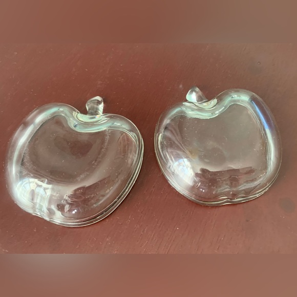 Vintage Apple Shaped Nut Cups, Orchard Pattern by Hazel-Atlas, Dishes MCM Glass - Picture 4 of 4